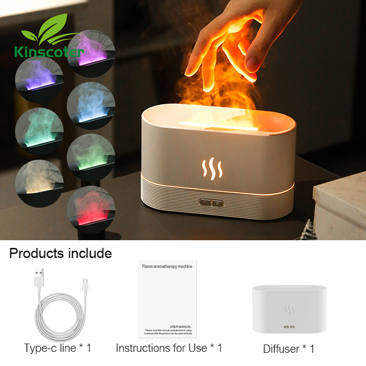 Aroma Diffuser DQ701C (180ml), Ultrasonic Aromatherapy Diffuser, Colorful Light Fire Diffuser