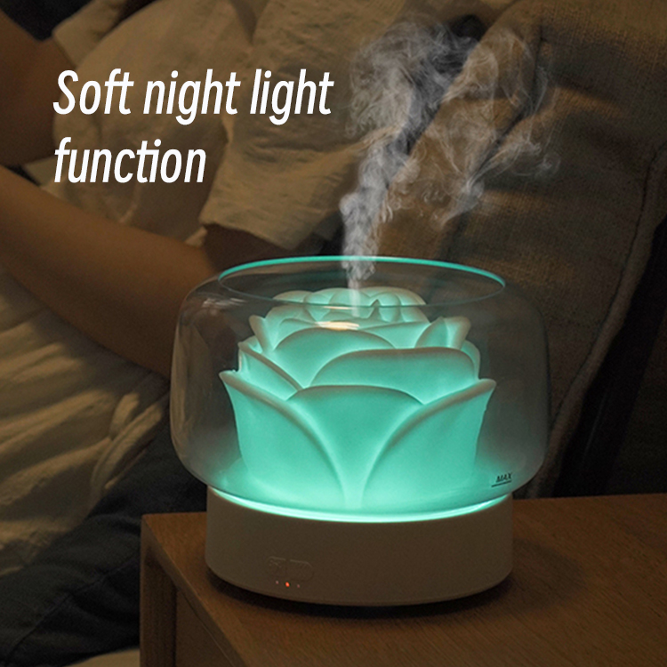 Aroma Diffuser KC105（400ml）, Rose Flower shape aroma diffuser