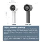 KC-F237 Handheld High-Speed Fan with Digital Display