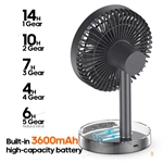 KC-F228 Rechargeable Silent Desk Fan with Night Light and Adjustable Tilt