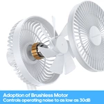 KC-F228 Rechargeable Silent Desk Fan with Night Light and Adjustable Tilt