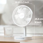 KC-F228 Rechargeable Silent Desk Fan with Night Light and Adjustable Tilt