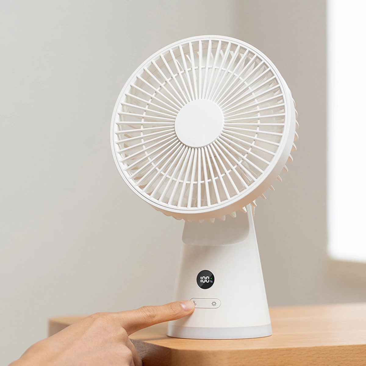 KC-F226 Rechargeable Silent Desk Fan with Sleek Design