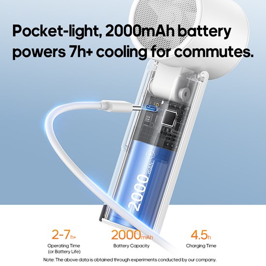 A must-have for the outdoors: a 162g handheld fan with a carabiner—100 speed settings, perfect for hiking and park use.
