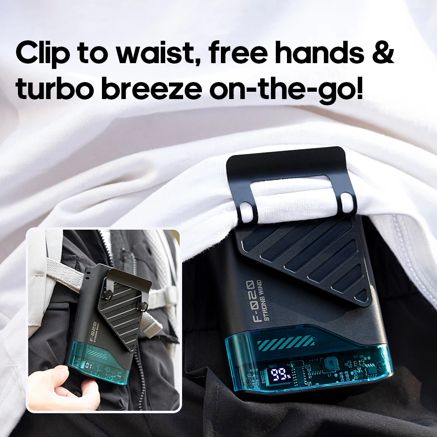 Outdoor party testing! This lightweight and long-lasting hanging waist fan really frees up your hands for hiking and camping