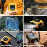 KC-F222  Rechargeable Outdoor Waist Fan with Power Bank
