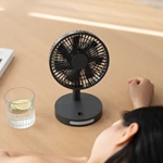 KC-F228 Rechargeable Silent Desk Fan with Night Light and Adjustable Tilt