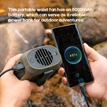 KC-F222  Rechargeable Outdoor Waist Fan with Power Bank