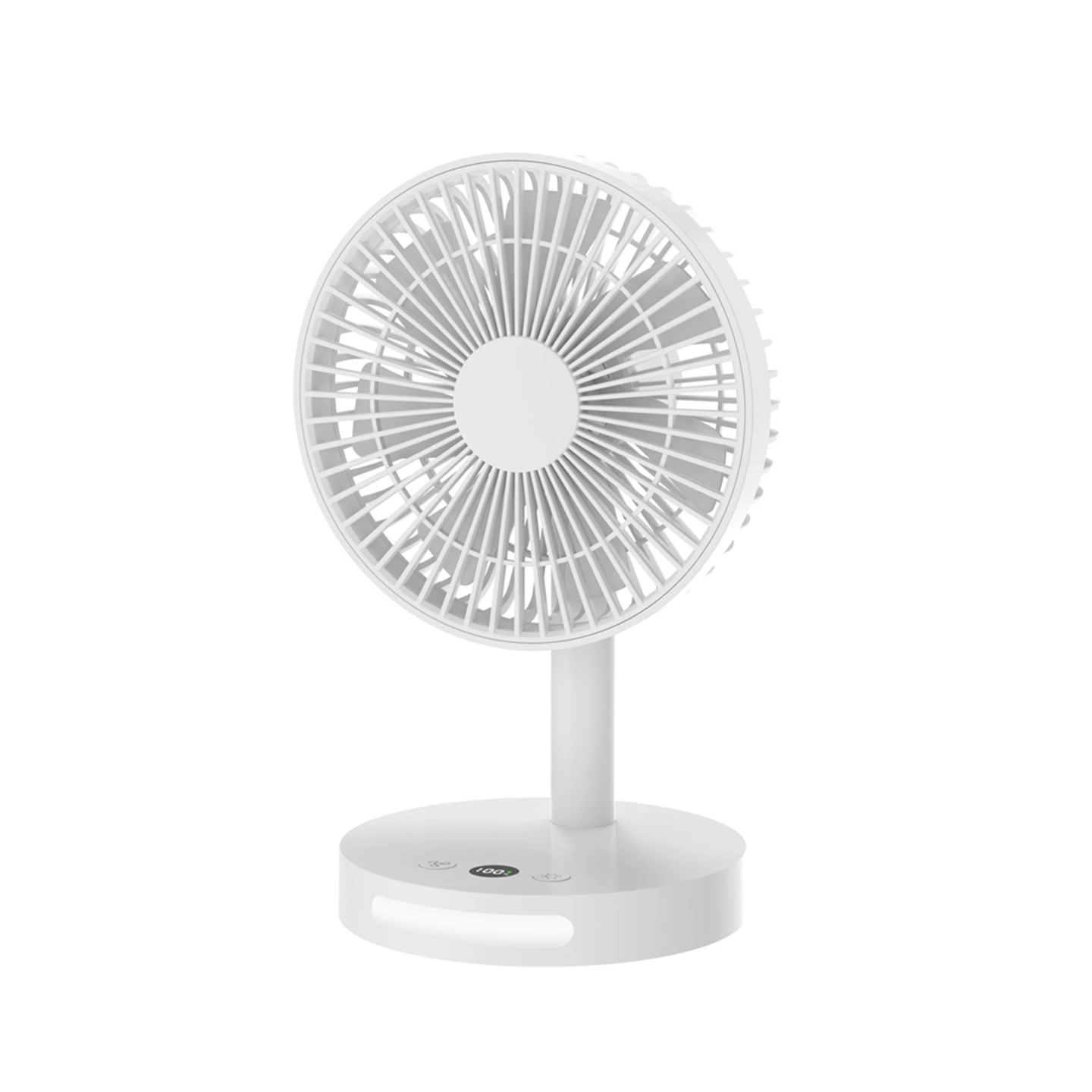 KC-F228 Rechargeable Silent Desk Fan with Night Light and Adjustable Tilt