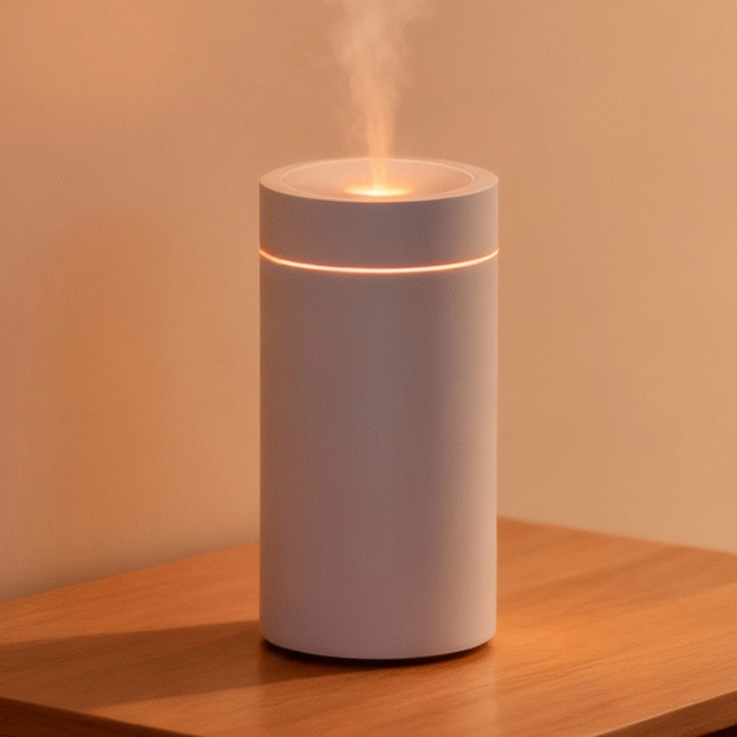 KC-D713 Cordless Car Aroma Diffuser with Flame and Color-Changing LED Light