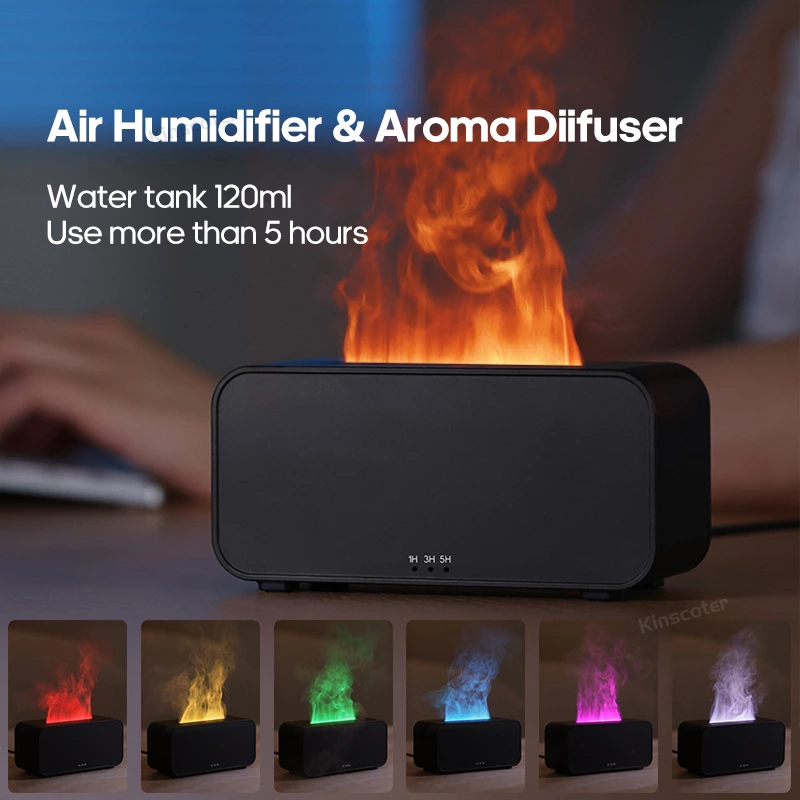 Compact Warmth Essential! Simulated Flame Aromatherapy Diffuser, Perfect for Desktop Ambience & Practicality