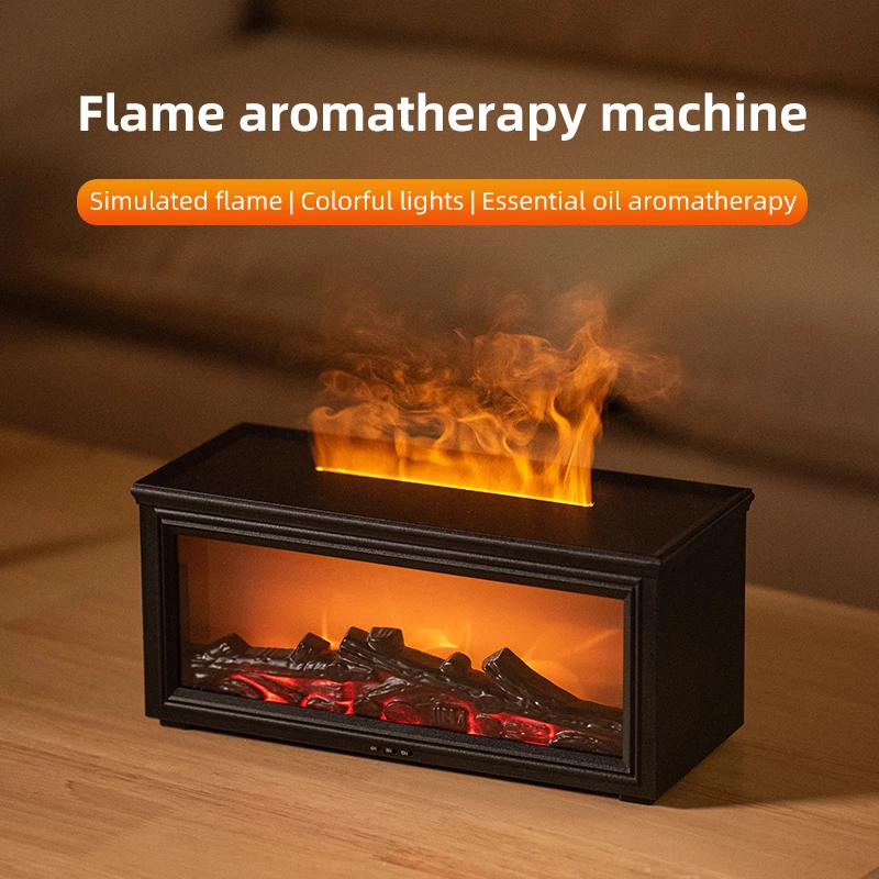 Winter's Warmth Essential! Simulated Fireplace Aromatherapy Diffuser, Bringing Fireplace Warmth Home