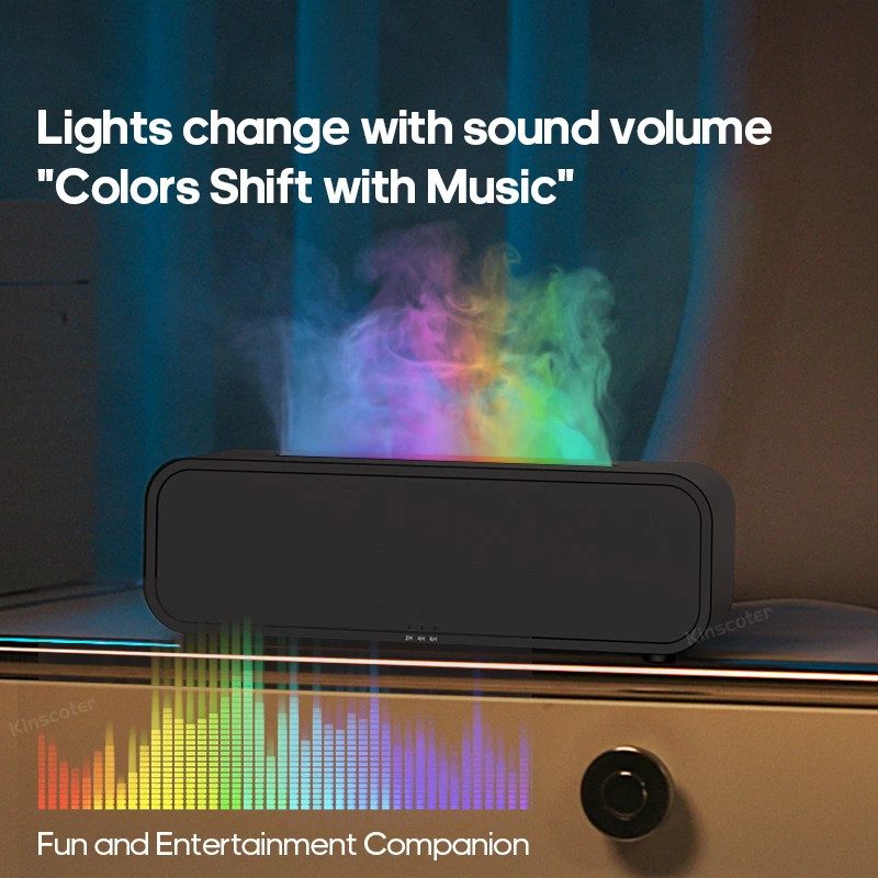 Warm Healing Essential! Simulated Flame Aromatherapy Diffuser, Dual Humidification + Colorful Ambience Home Favorite