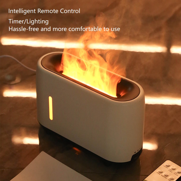 Colorful Flame Healing at Home! Simulated Flame Aromatherapy Diffuser, Dual Humidification + Atmosphere-Boosting Home Essential
