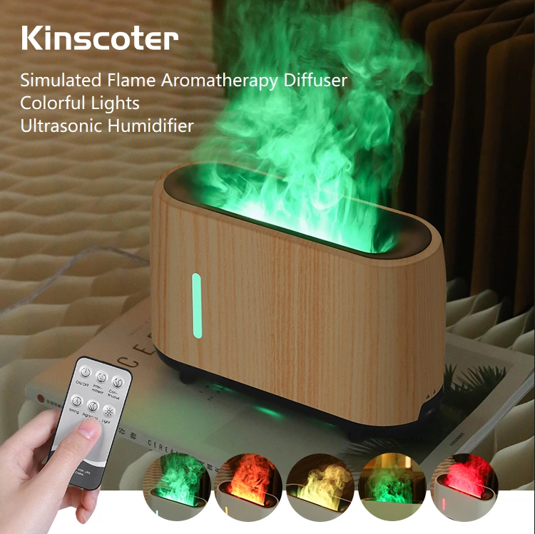 Colorful Flame Healing at Home! Simulated Flame Aromatherapy Diffuser, Dual Humidification + Atmosphere-Boosting Home Essential