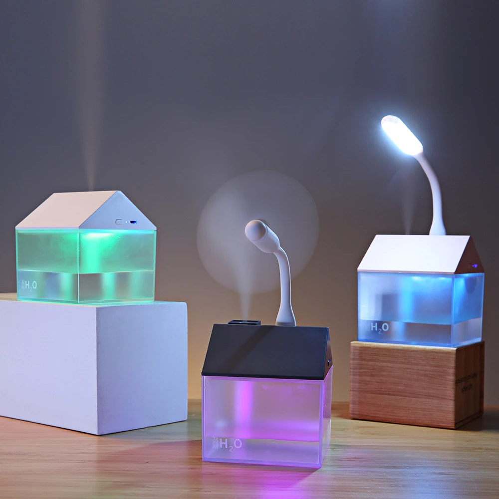Cute Multi-Function House Humidifier Fan + Night Light in One Suitable for All Scenarios