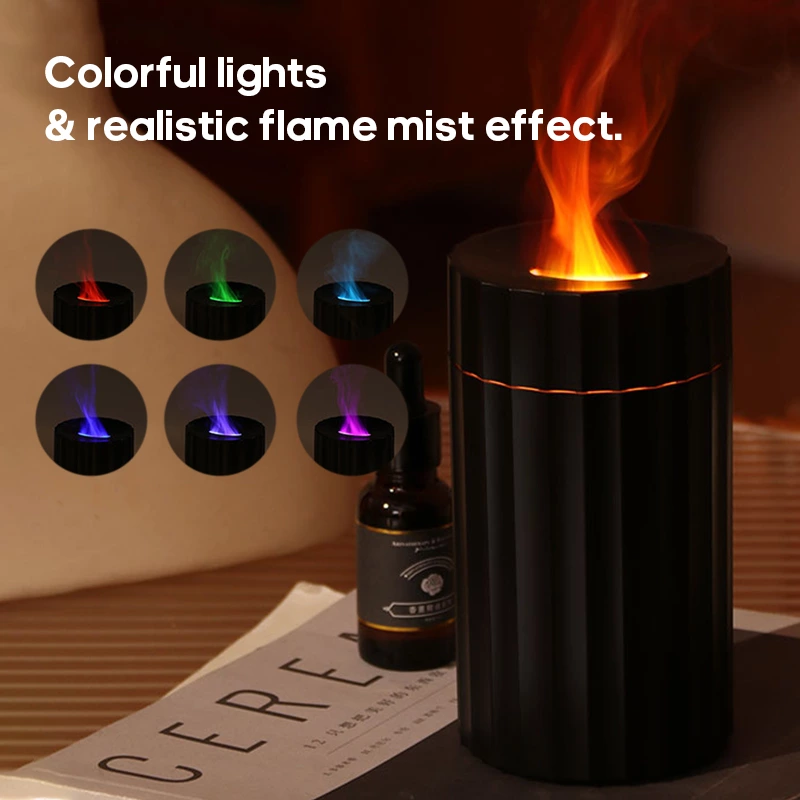 Car & Home Dual-Use Essential!Simulated Flame Car Aromatherapy Diffuser, Compact Portable + Ambience-Ready