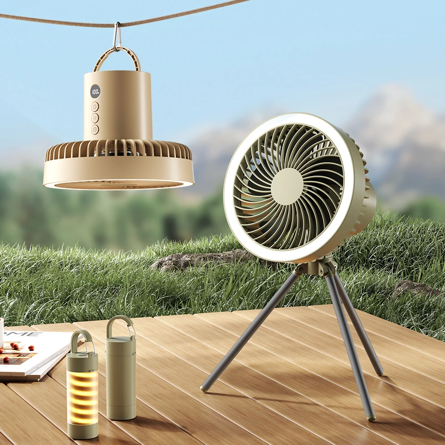 Split-Type 3-in-1 Camping Essential! Long-Lasting Fan + Lantern + Power Bank, All-Round Outdoor Adaptation