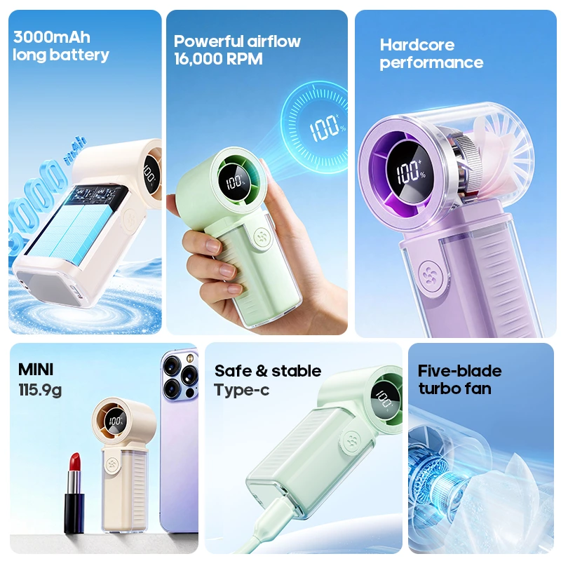 Mini Handheld High-Speed Fan | A Pocket-Sized Cooling Essential, Big Power in a Small Package