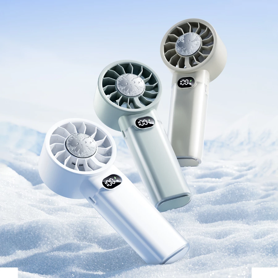 High-Speed Ice-Cool Handheld Fan | 100-Speed Adjustment + Smart Display, New Benchmark for Portable Cooling