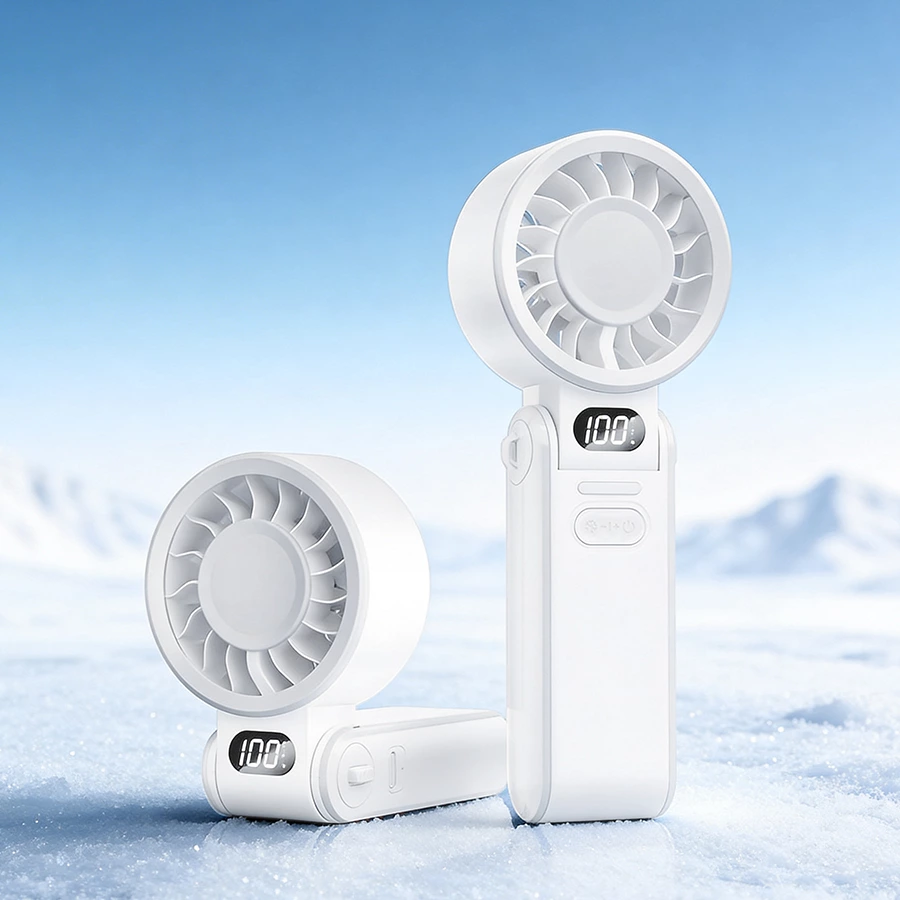 3-in-1 Foldable High-Speed Handheld Fan | 100-Speed Adjustment + Smart Display, New Benchmark for Portable Cooling