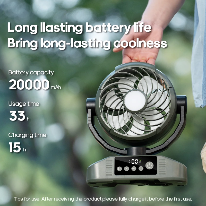 Multifunctional Outdoor Camping Fan | 20000mAh Long Battery Life, Oscillating & Powerful, All-Scene Outdoor Companion